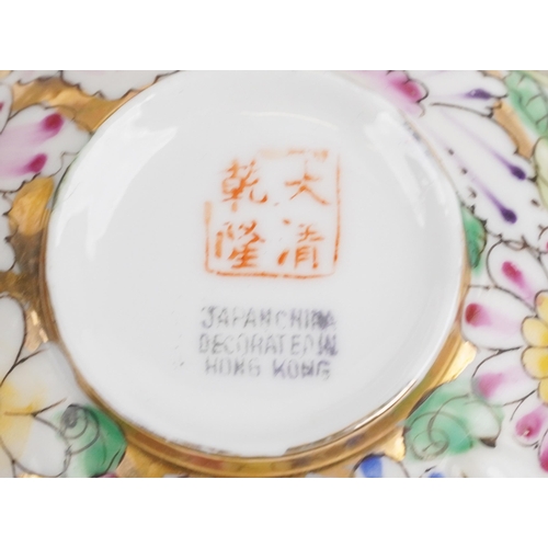 2596 - Two Chinese eggshell porcelain part tea services, 20th century, each with hand painted decoration.