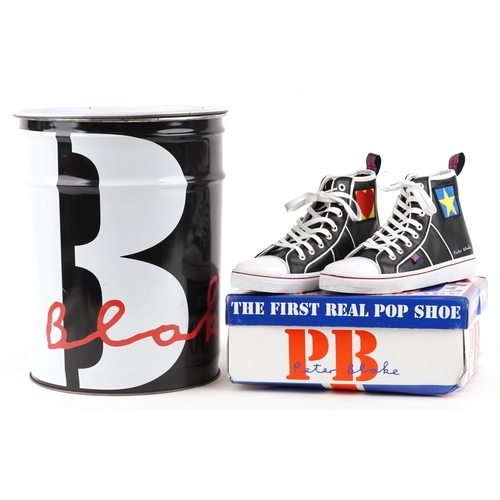 1170 - A pair of Sir Peter Blake 'The First Real Pop Shoes' upcycled leather trainers, limited edition 104/... 