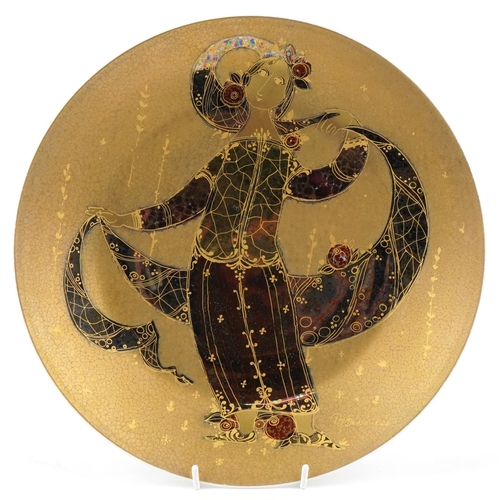 A Rosenthal Studio Line plate decorated by Bjørn Wiinblad, 33cm in diameter.