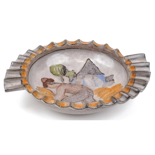  An Art Deco pottery bowl by Michael Anderson? zzz Andersen, Denmark, circa 1930, decorated with a fa... 