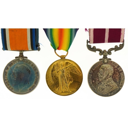 A British military World War I medal group including Meritorious Service medal awarded to 321048 C.O.M.SJT.M.H.DAVIES.6/LOND.R.