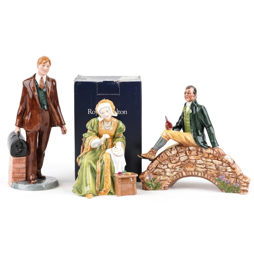 1010 - Three Royal Doulton figures comprising Classics Doctor HN4286, Robert Burns HN3641 and Anne of Cleev... 