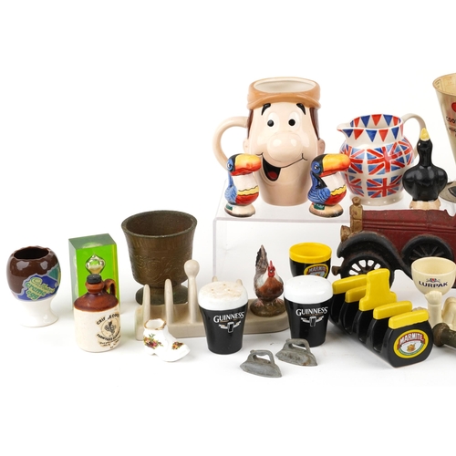 2549 - A collection of vintage and later advertising items including a Lurpak eggcup, a Lurpak toast rack, ... 