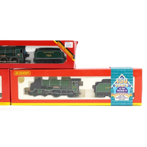 1071 - Three Hornby OO gauge model locomotives with tenders comprising Sevenoaks 30935, Southern 795 and Ea... 