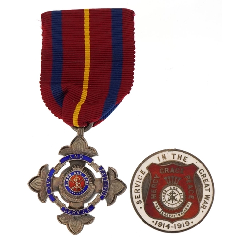 1477 - Two silver and enamel jewels awarded to Adjutant Ethel Jordan 1907 for Long & Faithful Service and S... 