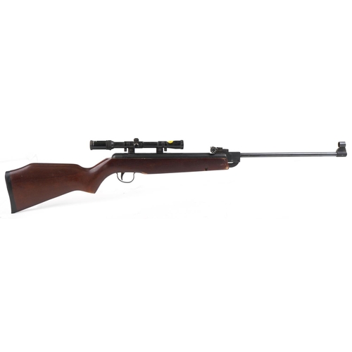 1406 - A Webley & Scott .22 cal snap barrel air rifle with a Webley 3X-7X20 telescopic sight.