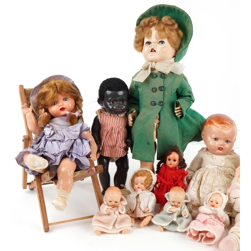 1137 - Vintage composite dolls including a Pedigree walking doll with jointed limbs and open/close eyes and... 