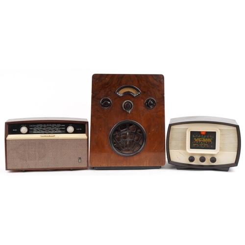 2616 - Three vintage radios including Murphy 192 and Bush type VHF.81, the largest 49cm high.