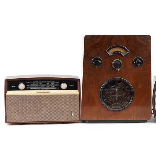 2616 - Three vintage radios including Murphy 192 and Bush type VHF.81, the largest 49cm high.