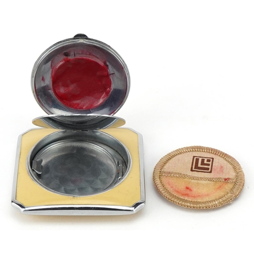 24 - A vintage Lucien Lelong enamel design compact, 5.5cm x 5.5cm.