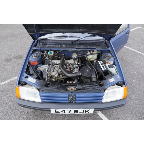 2000 - A 1987 blue Peugeot 205 GLD five door saloon, 1769cc, registration number E47 WJK, with new MOT, mil... 