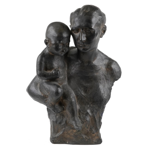 262 - Turi Weinmann (1883-1950) - An early 20th century German brown patinated bronze head and shoulders p... 