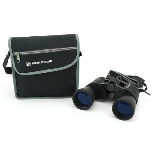 1178 - A pair of Bresser 10x50 long eye relief binoculars with bag.