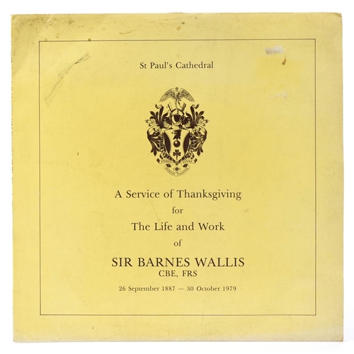 1222 - Of Sir Barnes Wallis interest; a twelve inch vinyl record recorded at St. Paul's Cathedral for a Ser... 