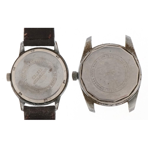 3713 - Two vintage gentlemen's manual wind wristwatches  including Sidros and Helbros Invincible.