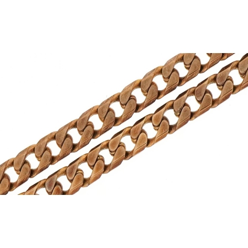 3085 - A 9ct rose gold curb link necklace, 43cm in length, 20.7g.