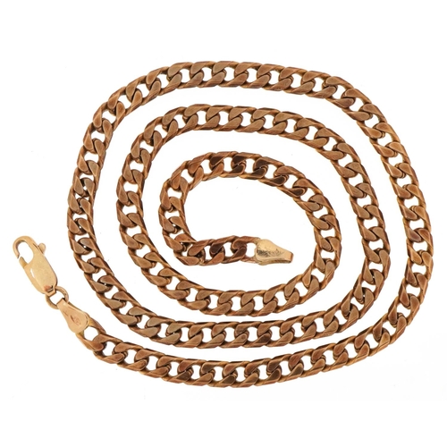 3085 - A 9ct rose gold curb link necklace, 43cm in length, 20.7g.