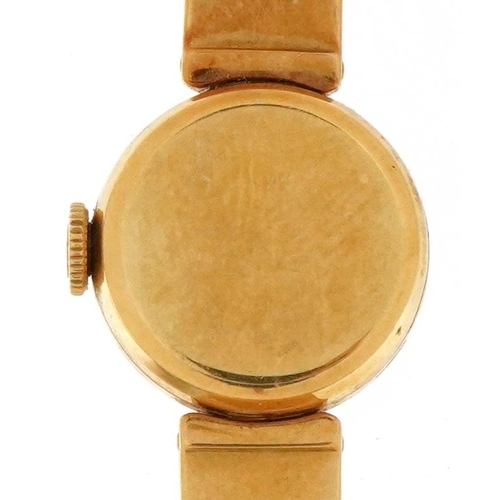 3065 - Rolex, a ladies 18ct gold Rolex manual wind wristwatch with 18ct gold strap, 14mm in diameter, 25.4g... 