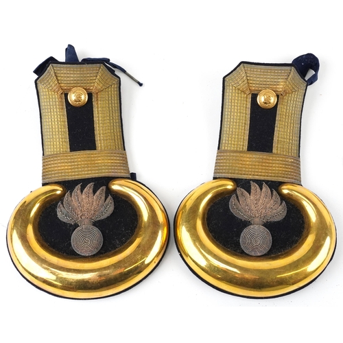 1454 - A pair of British military officer's epaulets and dress medals with paper label for Colonel Edward A... 