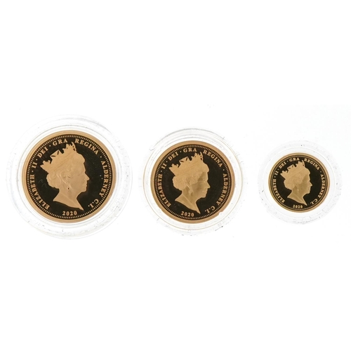 1280 - A 2020 VE Day 75th Anniversary gold sovereign Prestige set comprising sovereign, half sovereign and ... 