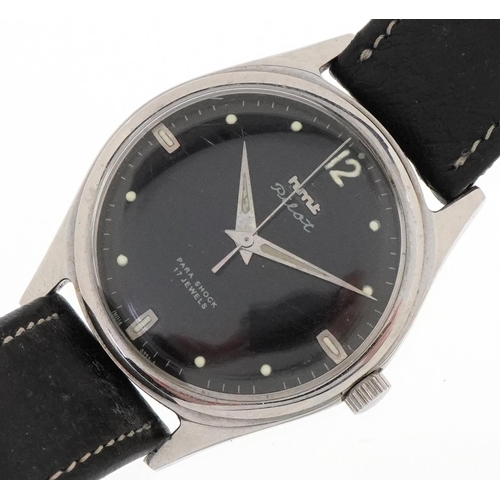 HMT, a vintage gentlemen's HMT Pilot wristwatch, the case numbered 512005, the dial 31cm in  diameter.