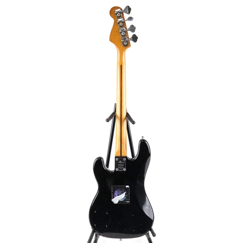 A Marlin Sidewinder electric four string bass guitar finished in black ...