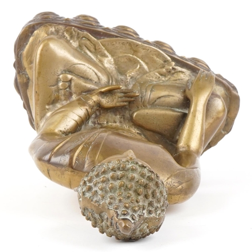 40 - A Sino-Tibetan gilt bronze figure of Shakyamuni Buddha, 37cm high.