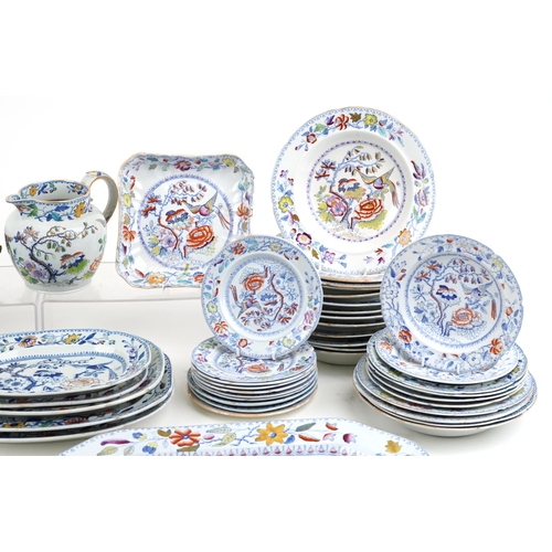 1554 - A good collection of 19th century Mason's ironstone china plates, servers, platters and dishes, vari... 