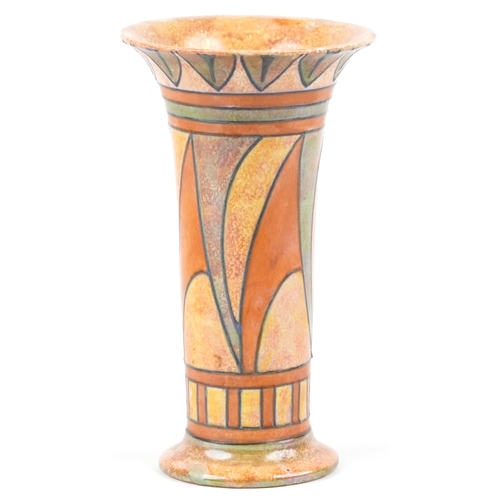 361 - Charlotte Rhead, an Art Deco hand painted pottery vase, numbered 4752 to the base, 23cm high.