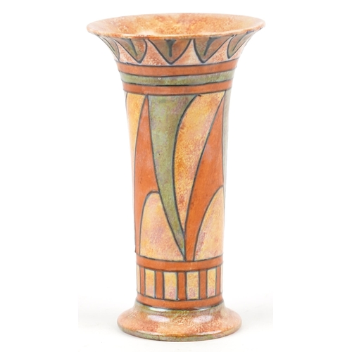 361 - Charlotte Rhead, an Art Deco hand painted pottery vase, numbered 4752 to the base, 23cm high.