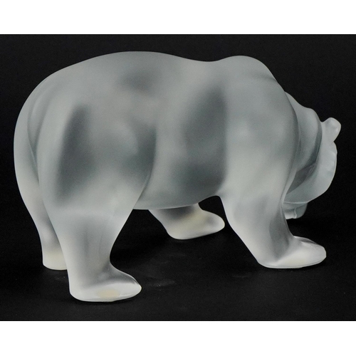 172 - Lalique, a frosted glass study of a bear, etched Lalique France to the base, 17cm in length.