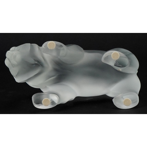 172 - Lalique, a frosted glass study of a bear, etched Lalique France to the base, 17cm in length.