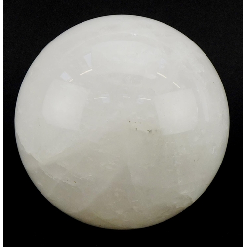 2569 - A large polished rock crystal sphere, approximately 16cm in diameter, approximately 7.5kg.