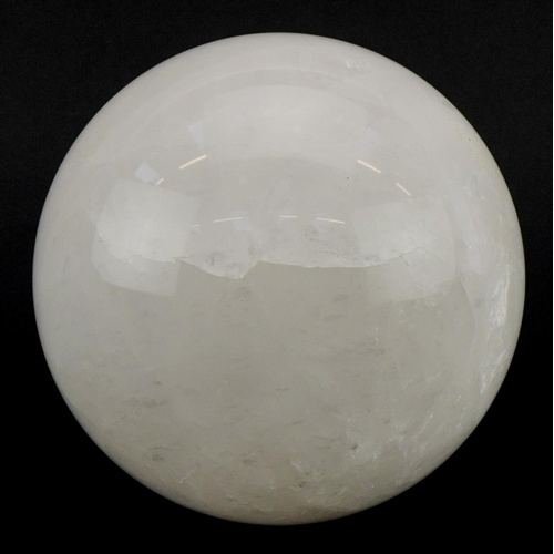 2569 - A large polished rock crystal sphere, approximately 16cm in diameter, approximately 7.5kg.