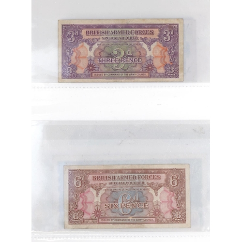 1324 - Vintage British Armed Forces banknotes ranging from second to sixth series, face values of notes ran... 