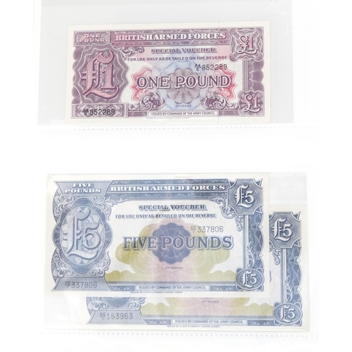 1324 - Vintage British Armed Forces banknotes ranging from second to sixth series, face values of notes ran... 