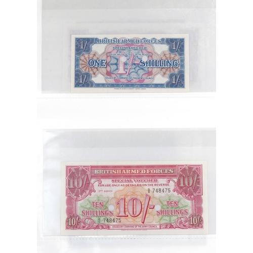 1324 - Vintage British Armed Forces banknotes ranging from second to sixth series, face values of notes ran... 