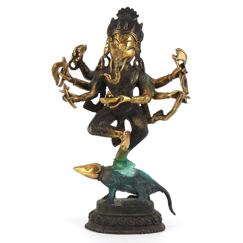 396 - An Indian bronze figure of Ganesha, 20th century, 30cm high.