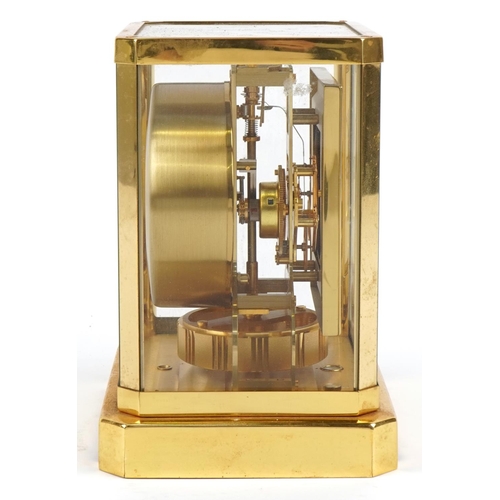 15 - LeCoultre brass cased Atmos clock numbered 339016, 23cm high.