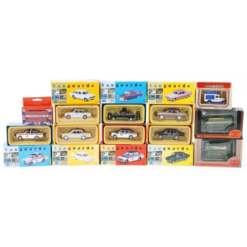 1156 - A group of diecast vehicles with boxes including Vanguards, 1:43 scale cars and Exclusive First Edit... 