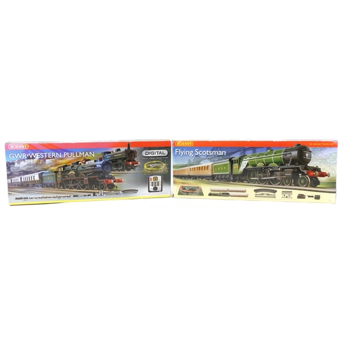 1083 - Two Hornby OO gauge model railway sets with boxes comprising Flying Scotsman R1072 and GWR Western P... 