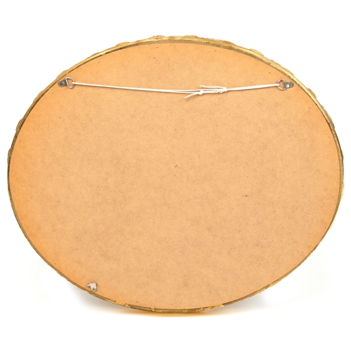 2105 - A modern gilt framed oval wall mirror, 48cm x 58cm.