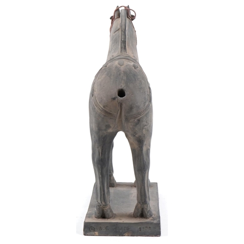 536 - A large Chinese Tang style pottery horse, 33cm high.