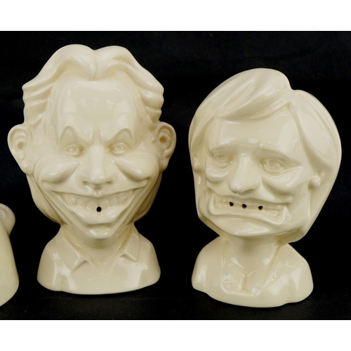 531 - A Spitting Image cruet set by Martin Moore Productions of Tony Blair, Cherie and baby Leo, the large... 