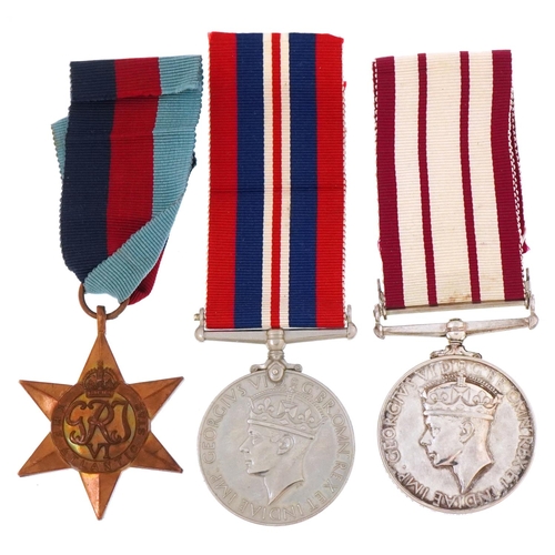 1474 - British military World War II medals including 1945-51 Mine Sweeping medal awarded to KX751711 H.W.C... 