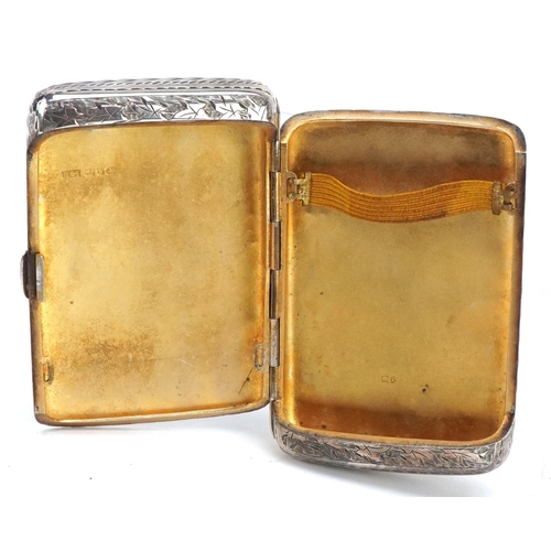 593 - Hilliard & Thomason, a Victorian silver cigarette case and vesta with gilt interior presented to Wal... 