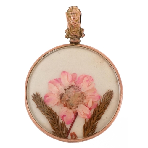 3028 - An Edwardian 9ct rose gold open locket, Birmingham 1915, 4.3cm high, 6.0g.