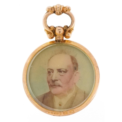 3087 - An Edwardian 9ct rose gold open locket, Birmingham 1908, 3.5cm high, 4.3g.