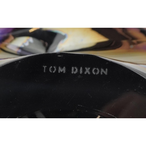 2590 - A contemporary Tom Dixon iridescent glass bowl, 14cm in diameter, together with a contemporary globu... 