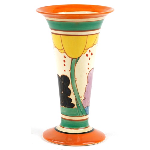  An Art Deco Clarice Cliff Forest Glen Isis vase numbered 279 to the base, 20cm high.